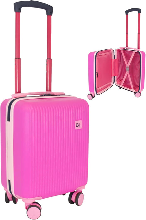 Bordlite Kids Suitcase 40x30x20cm Blue Cabin Luggage for Boys & Girls, Childrens Underseat Travel Case with 360 Spinner Wheels, Telescopic Handle, ABS Shell for Ryanair & Wizz Air