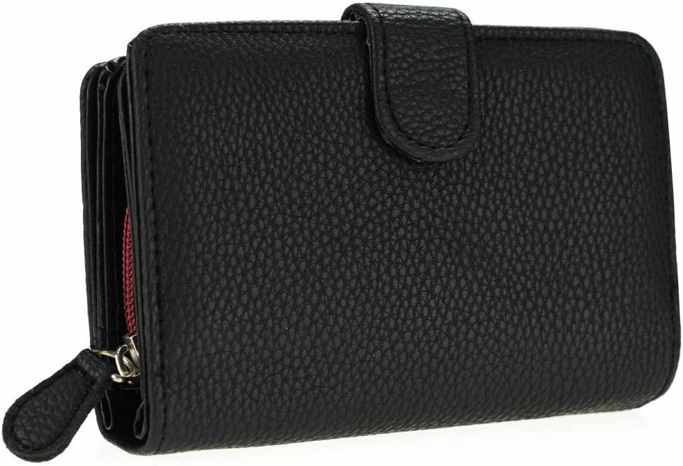 Ridgeback - Womens Small Faux Leather Zipped Purse - ID Pocket Photo Slot 16 Credit Card Sections