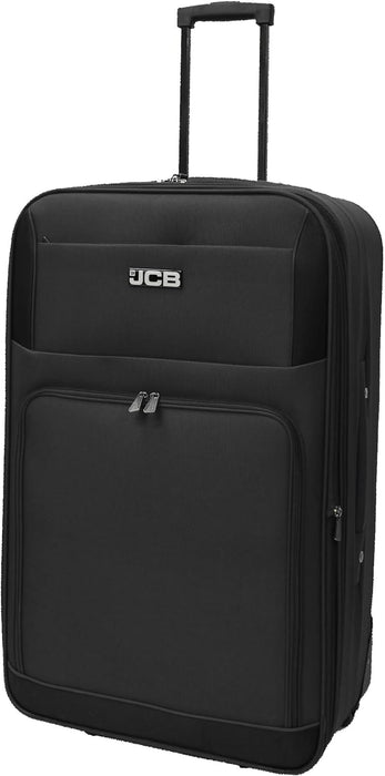 JCB Extra Large Lightweight Suitcase Luggage Cabin Trolley Bag Case Telescopic - Black