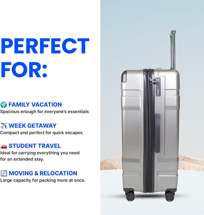 Lightweight 28-Inch ABS Large Suitcase, Hard Shell Check-in Luggage with TSA Lock, Expandable Design, 360° Spinner Wheels, 4.3kg