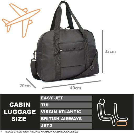 Foldable Cabin Bags Luggage, Cabin Approved Premium Flight Bag, Perfect Under Seat Hand Luggage Bag | Compact Carry on Bag