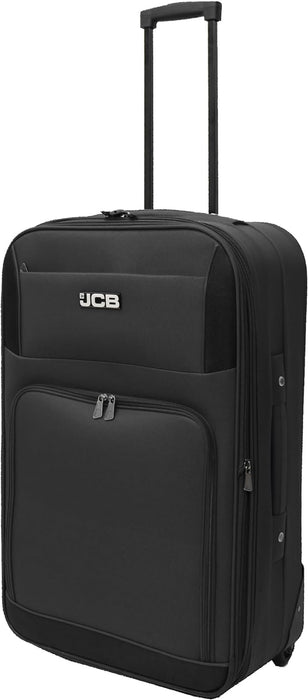 JCB Extra Large Lightweight Suitcase Luggage Cabin Trolley Bag Case Telescopic - Black