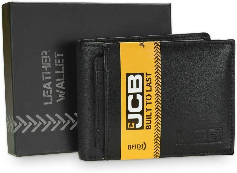 JCB - Soft Grain Leather Wallet- Built-in RFID Technology - Mens Accessories - 8 Credit Card Holder - Includes Zip Coin Pocket, Flap ID Holder - Designer Wallets for Men - Gift Boxed