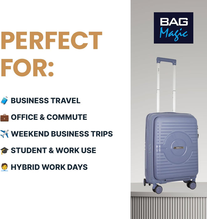 Bordlite® PP Cabin Suitcase - Lightweight Case with Lockable Front Laptop Compartment