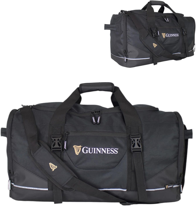 Guinness Sports & Travel Holdall 59cm – Black Duffel Bag with Shoulder Strap