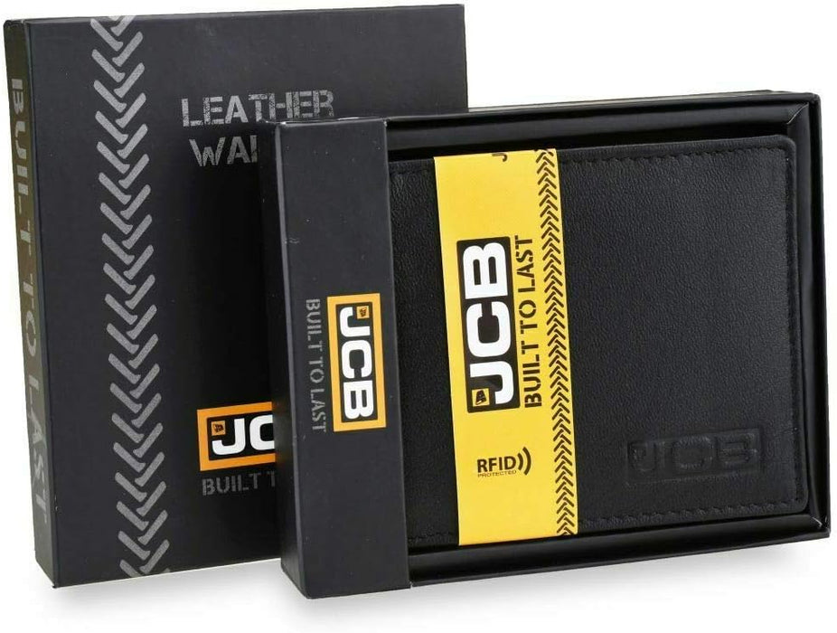 JCB - Soft Grain Leather Wallet- Built-in RFID Technology - Mens Accessories - 8 Credit Card Holder - Includes Zip Coin Pocket, Flap ID Holder - Designer Wallets for Men - Gift Boxed