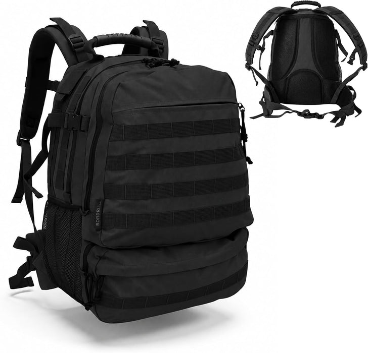Bordlite 25L Military Tactical Backpack, Heavy Duty MOLLE Rucksack with Padded Shoulder Straps, Waist Belt, Multiple Compartments for Hiking, Camping, Travel, Gym & Work