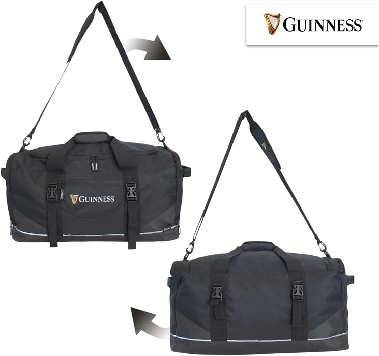 Guinness Sports & Travel Holdall 59cm – Black Duffel Bag with Shoulder Strap
