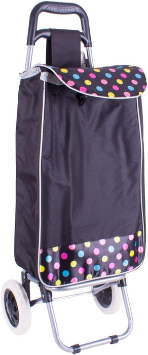 Lightweight 2 Wheel Shopping Trolley Cart 35L - Water-Resistant Bag & Smooth Rolling Wheels - 94cm