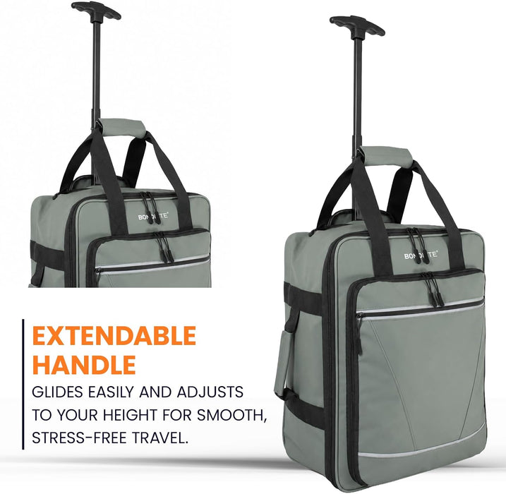 Bordlite EasyJet Underseat Cabin Bag 45x36x20cm - Wheeled Travel Holdall with Trolley Handle - Lightweight Tarp Soft Shell Carry On Luggage - Fits EasyJet Free Bag Allowance