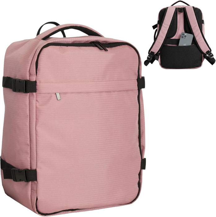 Bordlite Ryanair Cabin Backpack 40x30x20cm – Underseat Travel Backpack for Wizz Air & EasyJet, Water-Resistant Polyester Carry On Bag with Laptop Sleeve, Compression Straps & Security Pocket