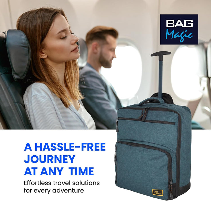 EasyJet Underseat Cabin Bag 45x36x20cm – Wheeled Travel Holdall with Trolley Handle – Lightweight Soft Shell Carry On Luggage – Fits EasyJet Free Bag Allowance