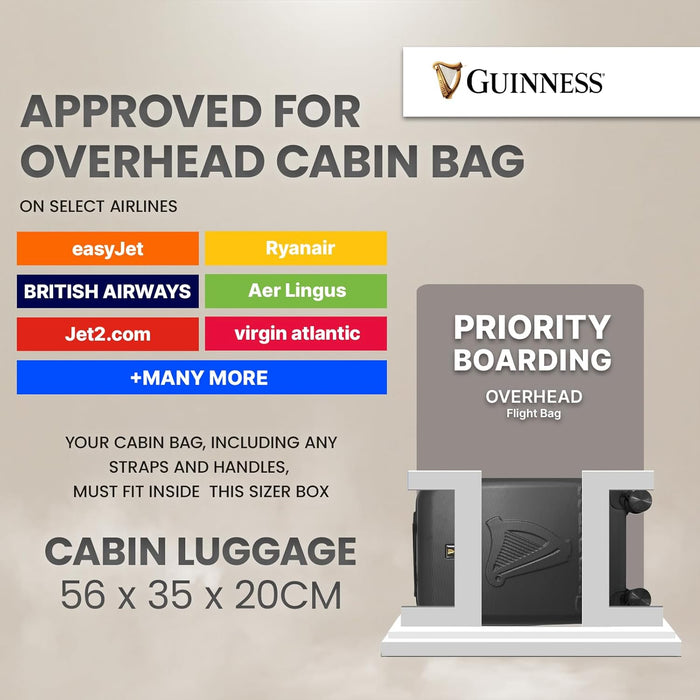 Guinness® ABS Suitcase – Lightweight Hard Shell Luggage with 360° Spinner Wheels