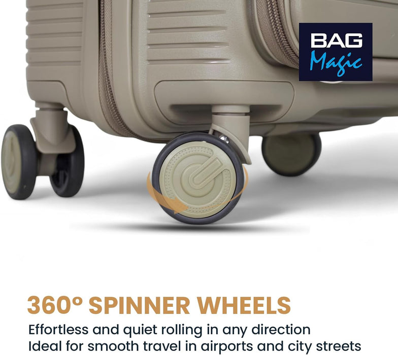 Bordlite® PP Cabin Suitcase - Lightweight Case with Lockable Front Laptop Compartment