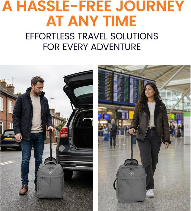 Bordlite 32L EasyJet Cabin Bag 45x36x20cm, Underseat Wheeled Travel Bag with Telescopic Handle