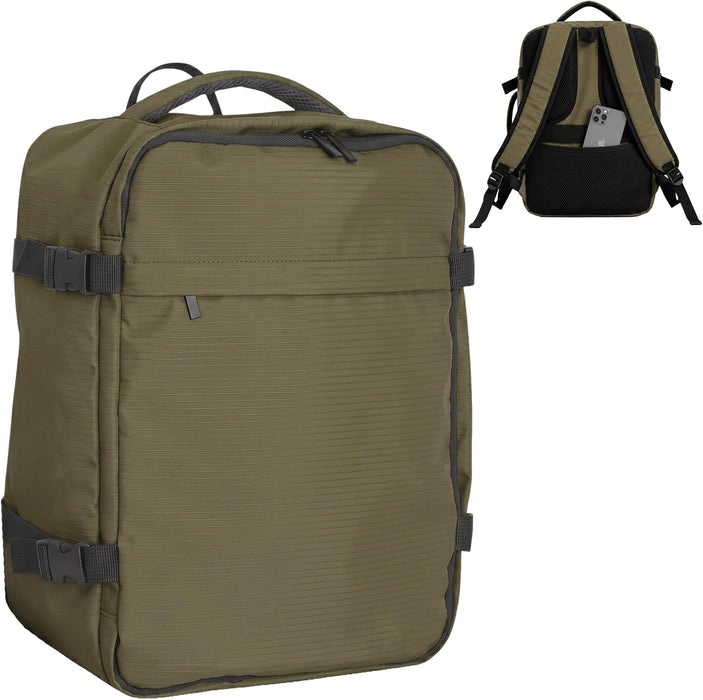 Bordlite Ryanair Cabin Backpack 40x30x20cm – Underseat Travel Backpack for Wizz Air & EasyJet, Water-Resistant Polyester Carry On Bag with Laptop Sleeve, Compression Straps & Security Pocket