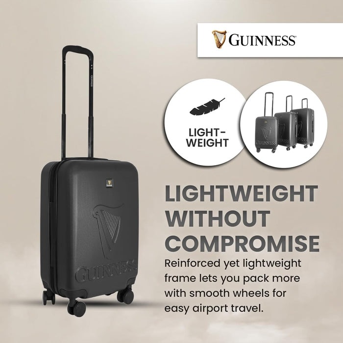 Guinness® ABS Suitcase – Lightweight Hard Shell Luggage with 360° Spinner Wheels