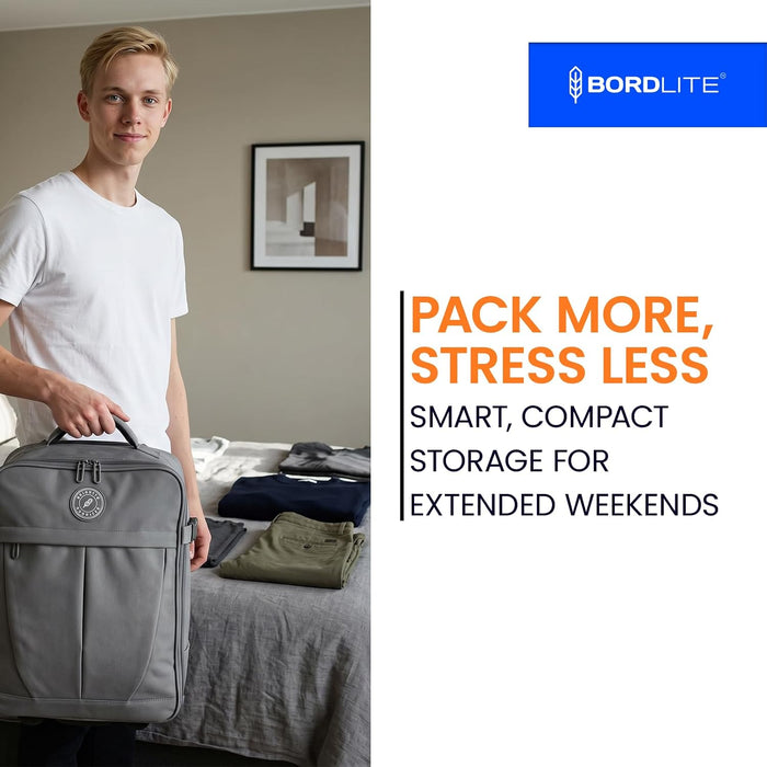 Bordlite 32L EasyJet Cabin Bag 45x36x20cm, Underseat Wheeled Travel Bag with Telescopic Handle