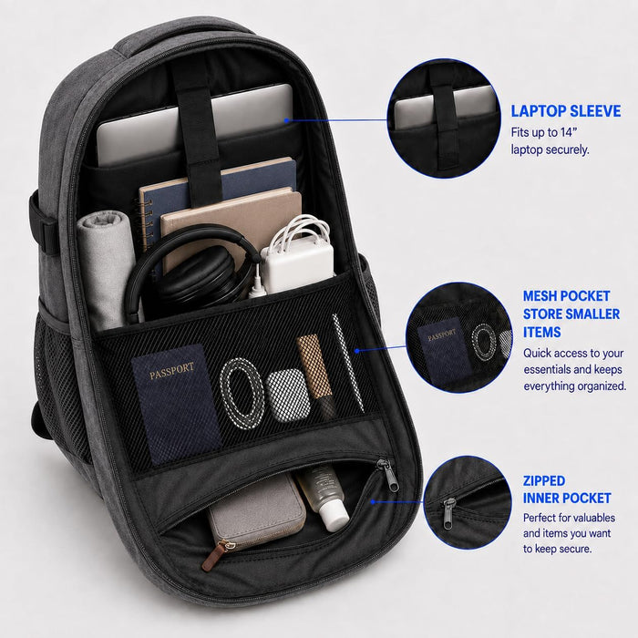 Bordlite Ryanair Cabin Bag 40x30x20cm Under Seat Travel Backpack + Free Luggage Tag