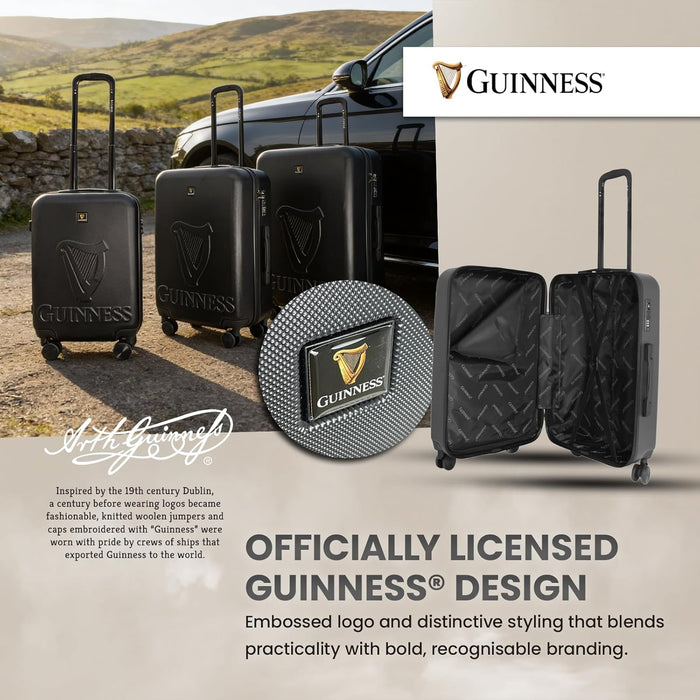 Guinness® ABS Suitcase – Lightweight Hard Shell Luggage with 360° Spinner Wheels