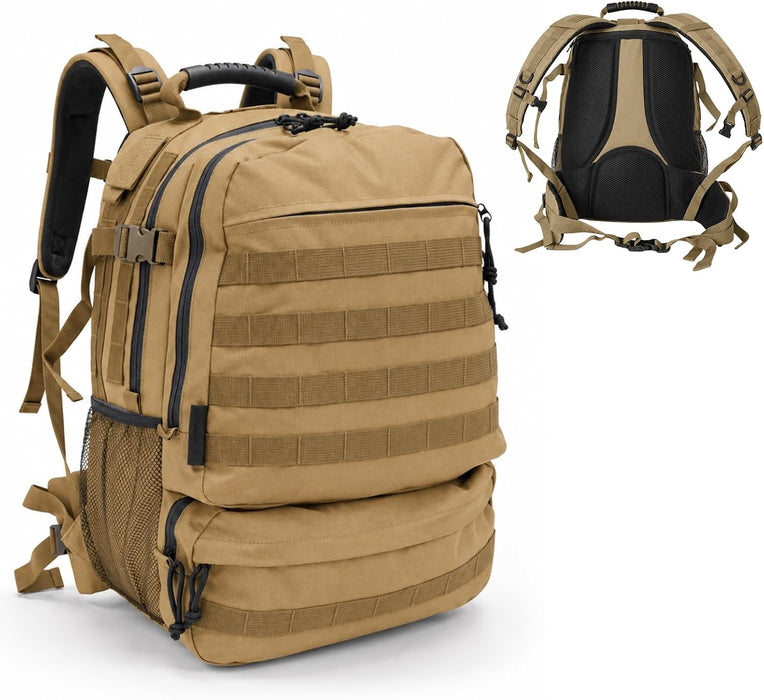 Bordlite 25L Military Tactical Backpack, Heavy Duty MOLLE Rucksack with Padded Shoulder Straps, Waist Belt, Multiple Compartments for Hiking, Camping, Travel, Gym & Work