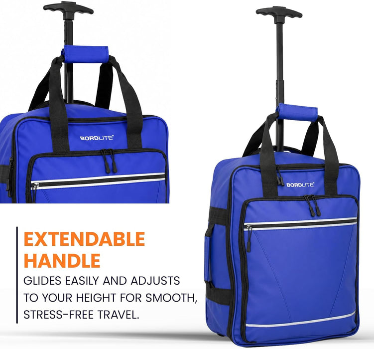 Bordlite EasyJet Underseat Cabin Bag 45x36x20cm - Wheeled Travel Holdall with Trolley Handle - Lightweight Tarp Soft Shell Carry On Luggage - Fits EasyJet Free Bag Allowance