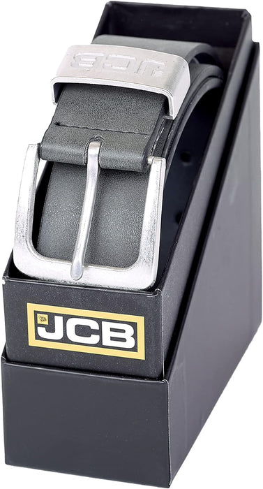 JCB - Casual Leather Belt - Designed with Zinc Alloy Buckle, Metal Keeper & Painted Edges - Leather Lined with PU Outer