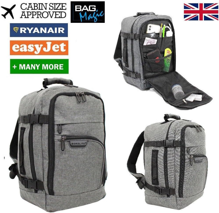 Bordlite Travel Underseat Cabin Approved Backpack | Lightweight Travel Rucksack | Premium Carry on Bag, Multi-Pockets, Padded Straps