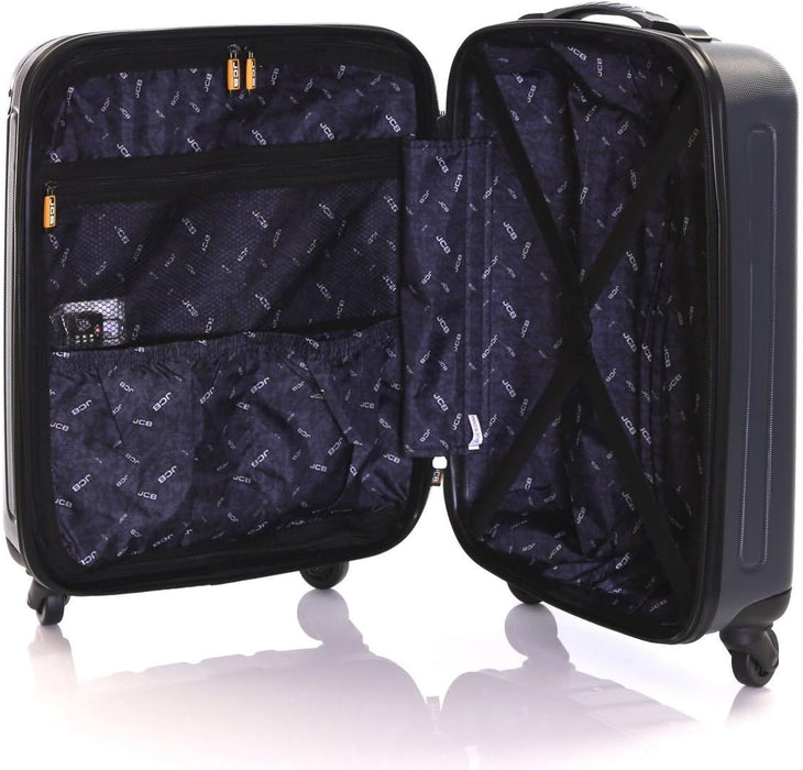 JCB - Lightweight Hard Shell Suitcase - 360 Degree Spinner Wheels - Made with ABS Polycarbonate Hard Shell - Flight Case - Luggage Bags for Travel