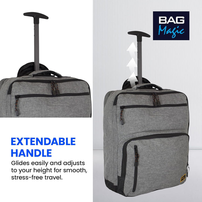 EasyJet Underseat Cabin Bag 45x36x20cm – Wheeled Travel Holdall with Trolley Handle – Lightweight Soft Shell Carry On Luggage – Fits EasyJet Free Bag Allowance
