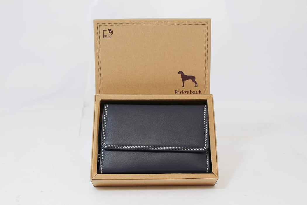 Ridgeback - Ladies Designer Style Real Genuine Leather Purse | Gift Box Purse RFID Protected