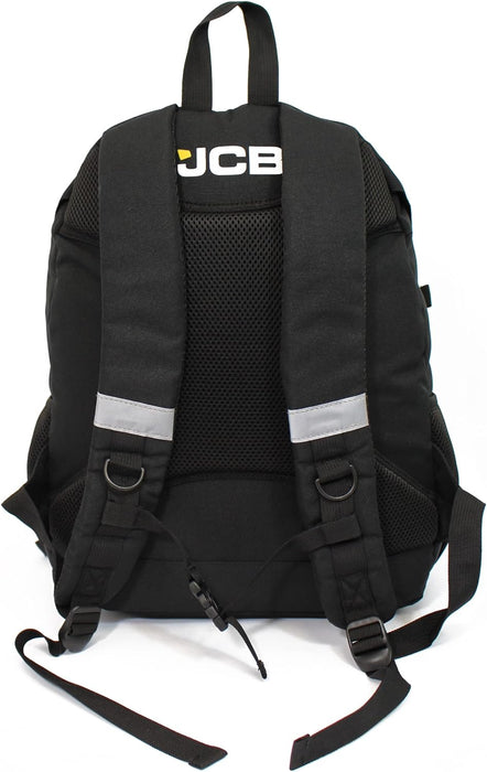 JCB Backpack Black Travel Bag - Rucksack Work Bag, Great for Under Seat Bag for Travel, Multi Pocket Casual Backpacks, Adjustable Straps