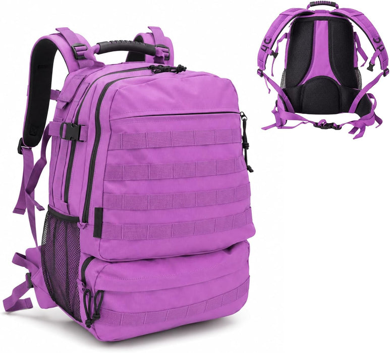 Bordlite 25L Military Tactical Backpack, Heavy Duty MOLLE Rucksack with Padded Shoulder Straps, Waist Belt, Multiple Compartments for Hiking, Camping, Travel, Gym & Work