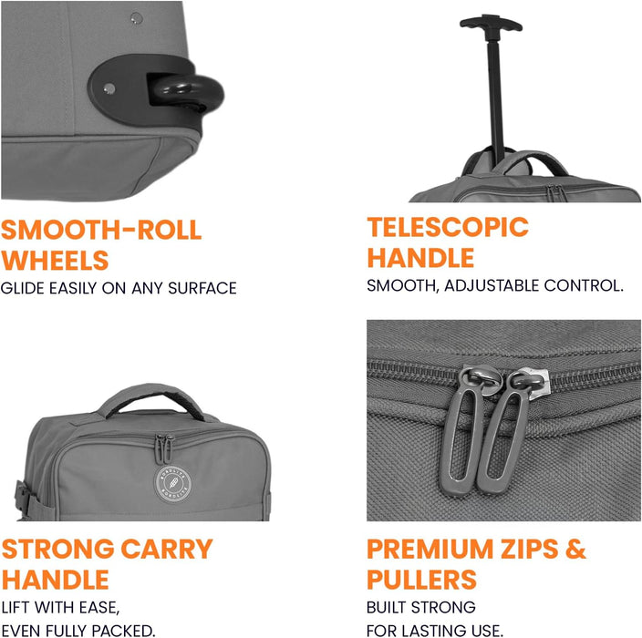 Bordlite 32L EasyJet Cabin Bag 45x36x20cm, Underseat Wheeled Travel Bag with Telescopic Handle