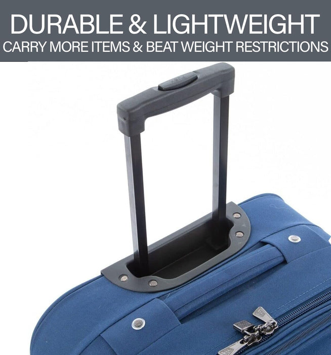 JCB Extra Large Lightweight Suitcase Luggage Cabin Trolley Bag Case Telescopic - Navy