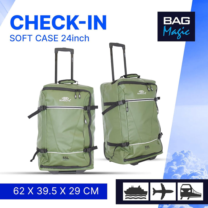 Bordlite® 3-Piece Wheeled Holdall Luggage Set – Underseat 16”, Cabin 20” & Check-in 24”