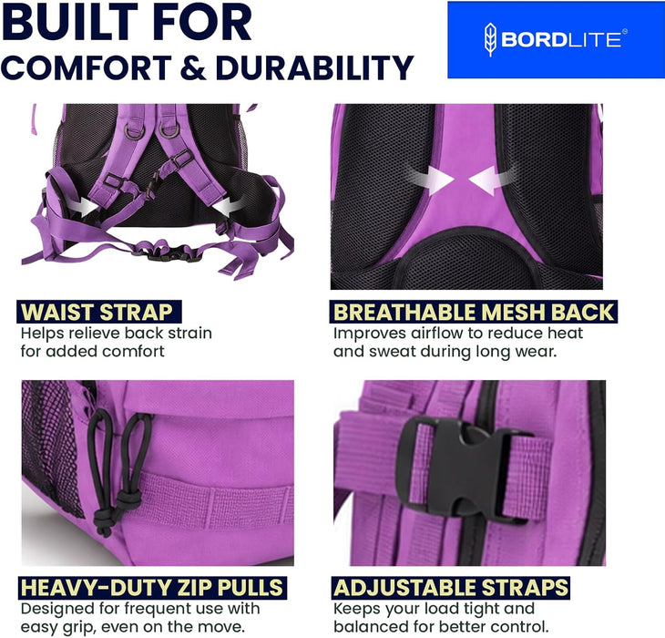 Bordlite 25L Military Tactical Backpack, Heavy Duty MOLLE Rucksack with Padded Shoulder Straps, Waist Belt, Multiple Compartments for Hiking, Camping, Travel, Gym & Work