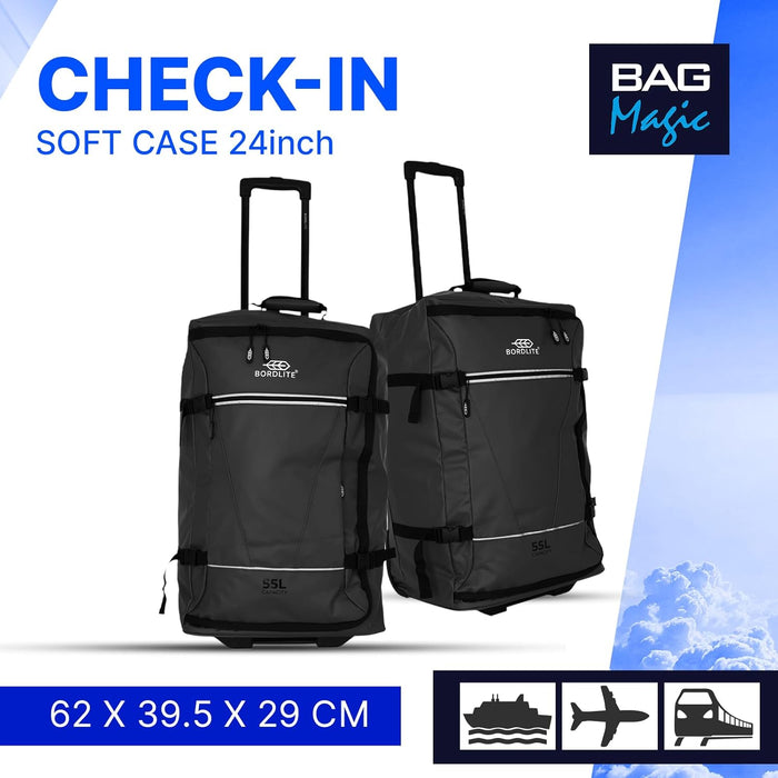 Bordlite® 3-Piece Wheeled Holdall Luggage Set – Underseat 16”, Cabin 20” & Check-in 24”