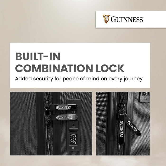 Guinness® ABS Suitcase – Lightweight Hard Shell Luggage with 360° Spinner Wheels