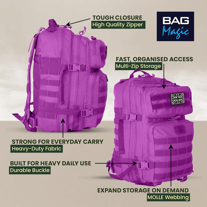 21L Military Tactical Backpack – Durable MOLLE Rucksack with Multi-Pocket Storage