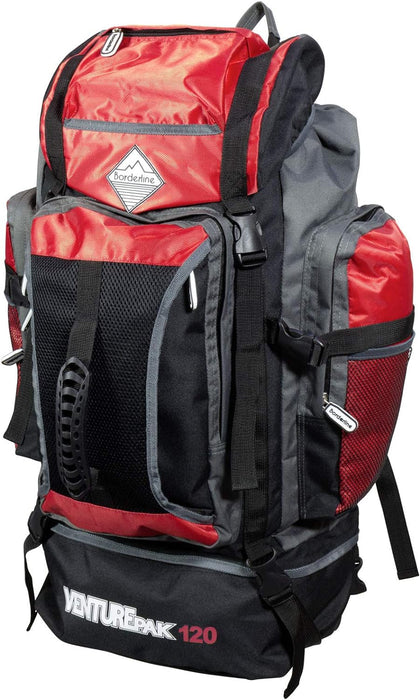 Trendyshop365 VenturePak Trekking Rucksack 120 Litres Black/Red, black/red