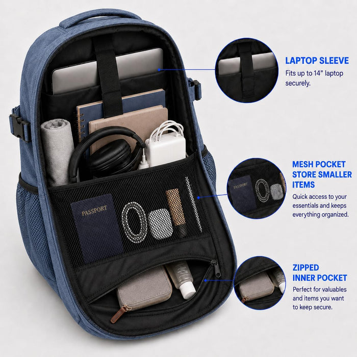 Bordlite Ryanair Cabin Bag 40x30x20cm Under Seat Travel Backpack + Free Luggage Tag