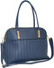 Nicole Brown - Design Style Faux Leather Tote Handbag | Top Handle Double Zipped Ladies Bag (Navy)