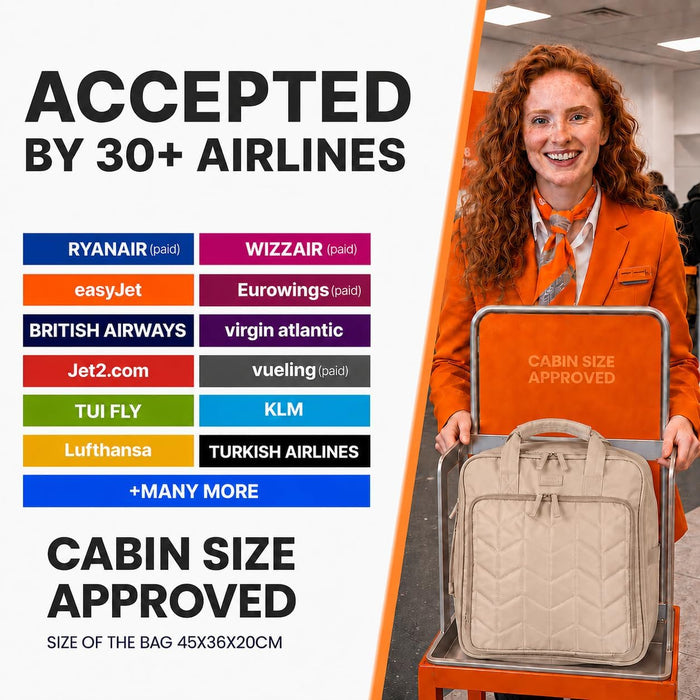 Bordlite EasyJet Underseat Cabin Bag 45x36x20cm - Wheeled Travel Holdall with Trolley Handle - Lightweight Polyester Soft Shell Carry On Luggage