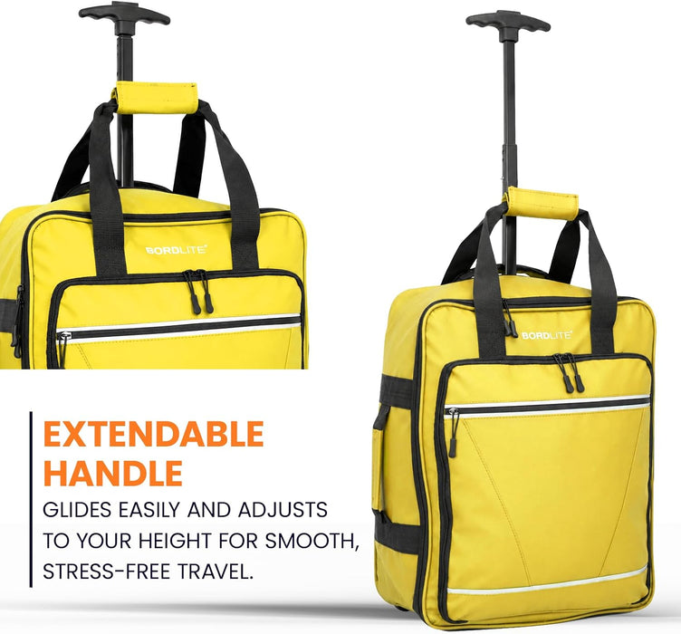 Bordlite EasyJet Underseat Cabin Bag 45x36x20cm - Wheeled Travel Holdall with Trolley Handle - Lightweight Tarp Soft Shell Carry On Luggage - Fits EasyJet Free Bag Allowance
