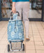 Lightweight Wheeled Shopping Trolley - Push Cart Luggage Bag with Wheels Easy Rolling Foldable Frame