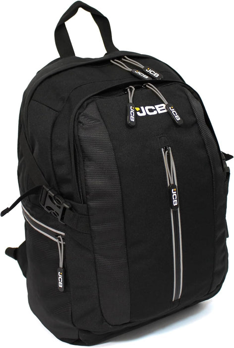 JCB Backpack Travel Bag - Work Rucksack Black, Under Seat Bag for Travel, Adjustable Straps, Multi Pocket Casual Backpacks