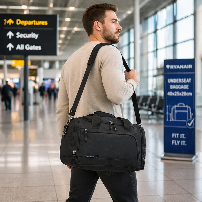 40x25x20cm Cabin Travel Holdall – Underseat Flight Bag, Gym & Weekend Duffel - 20L