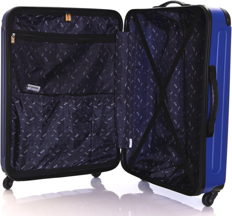 JCB - JCB Suitcases ABS Hard Shell Suitcase Travel Case Hard Luggage Set UK - 24" - Blue