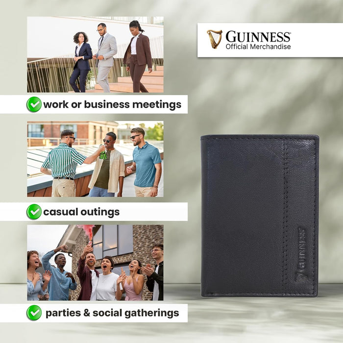 Guinness Official Men’s Genuine Leather RFID Blocking Wallets & Gift Sets